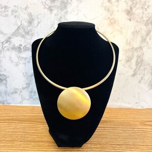Lydell NYC Signed Chunky Gold Tone Statement Necklace African
